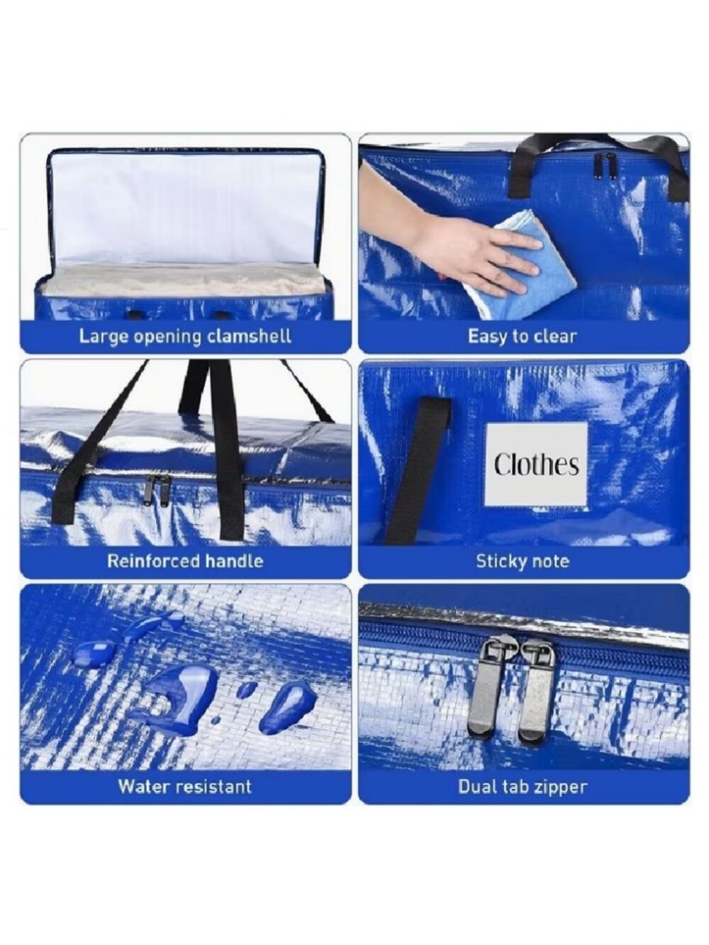 NWT LARGE Storage Bag Handles Closet Organizer Bin Reusable Foldable Container - Picture 2 of 16